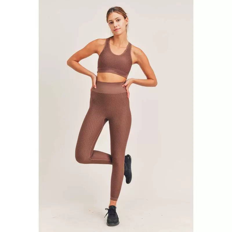 [跨境速卖通Jacquard Ribbed Seams High Waisted Leggings]