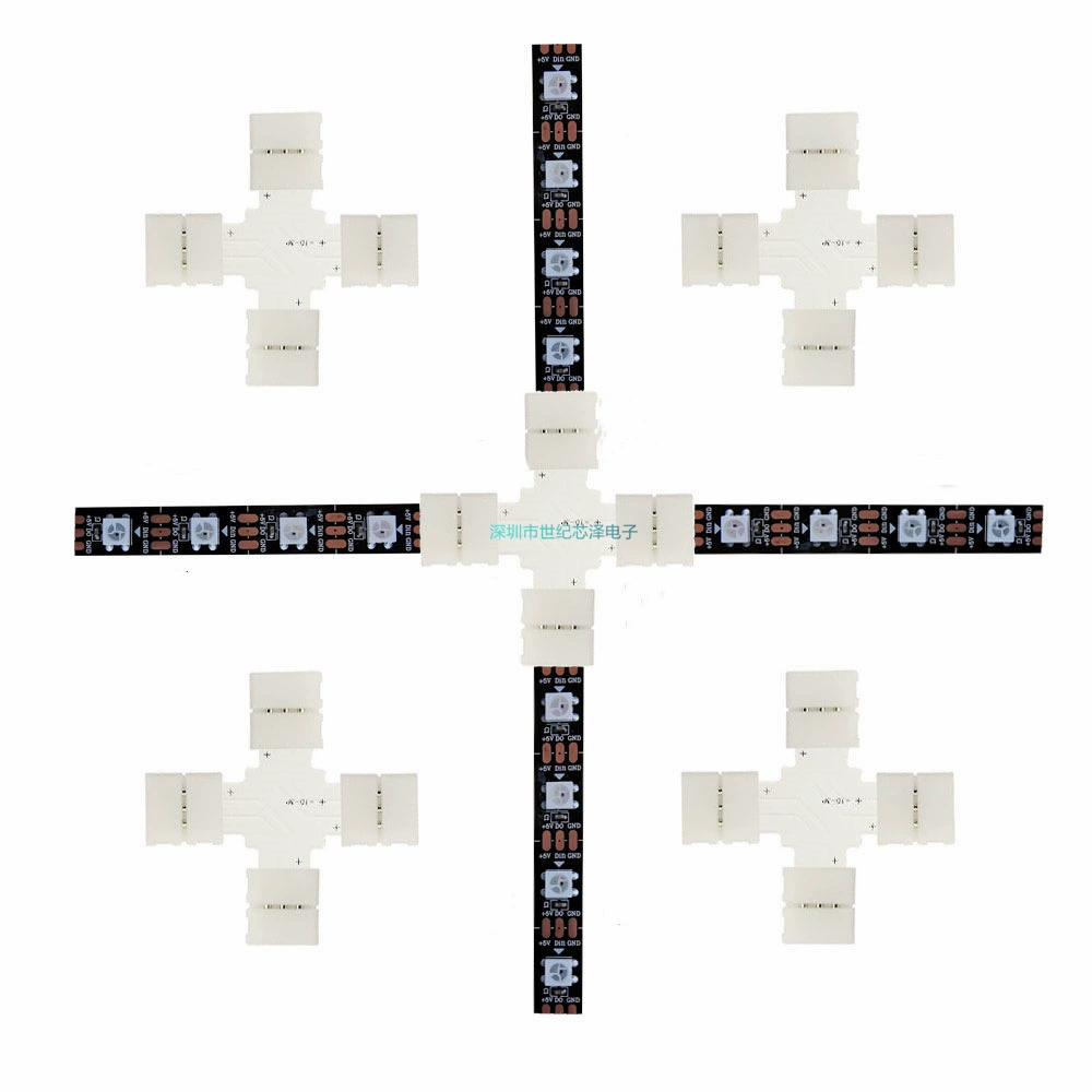 3P 10mm X-образный светодиодный бессварный разъем 2811 2812 1903 Призрачный голый лист для стыковки