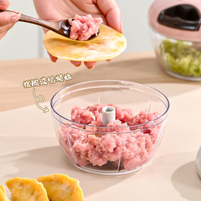 Picadora Manual de Ajo y Verduras a Cuerda de Plástico PP Multifuncional para Cocina
