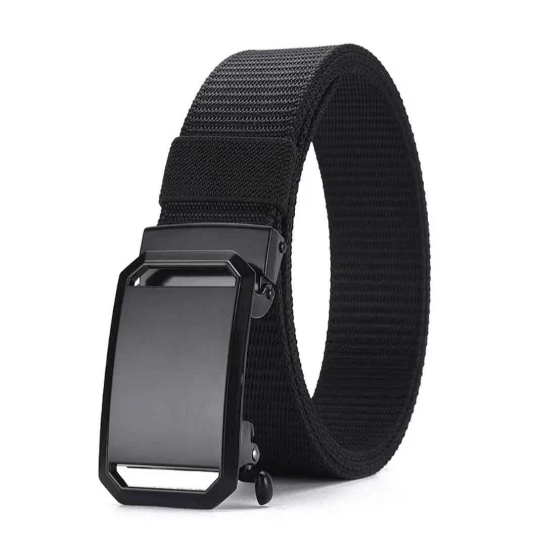 [Durable throughout ten years] Nylon tactical belt classic men's belt automatic buckle work versatile canvas pants work wear