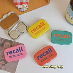 Recall Five-Color Invisible Contact Lens Case Portable and Compact with Mirror, Instagram Style Beauty Lens Box Storage Companion Case