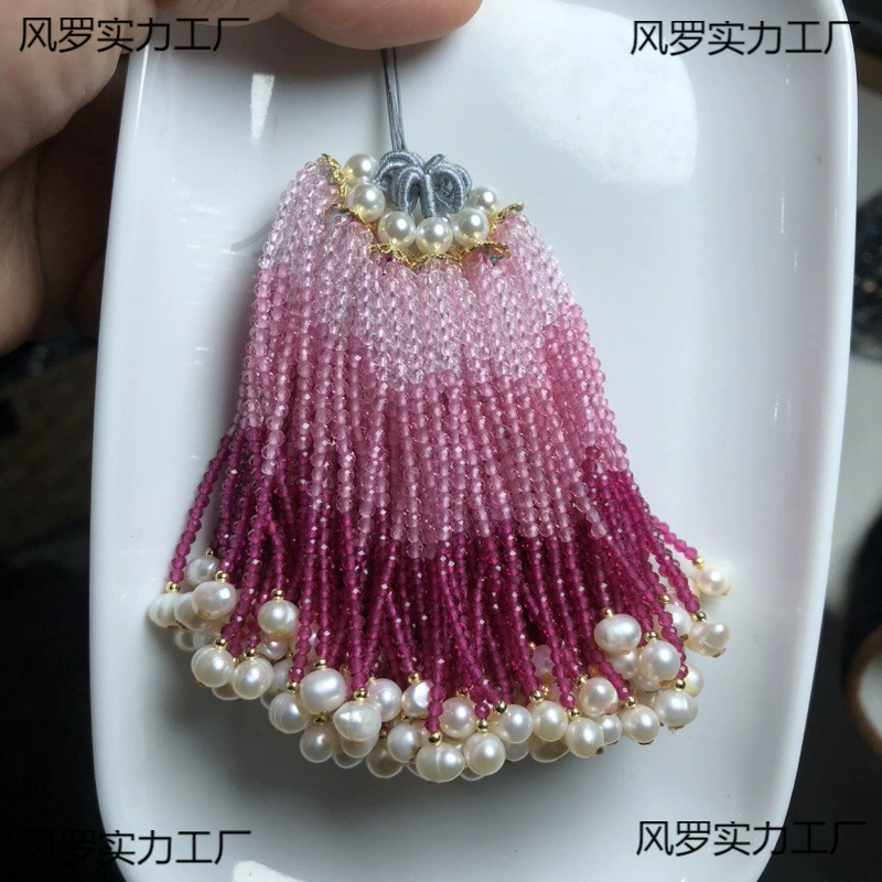 Кетрь ручной работы натуральный шпинель роза красный градиент длинная шипа жемчужина новогодний красный свадебный аксессуар