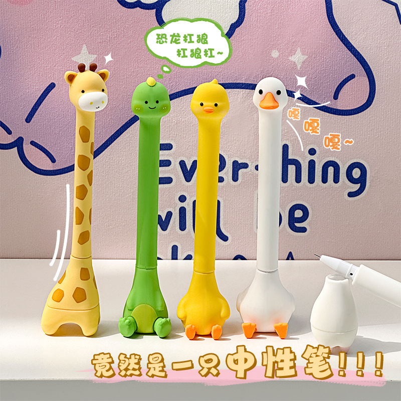 Cartoon cute high quality quick dry black rollerball pen with…