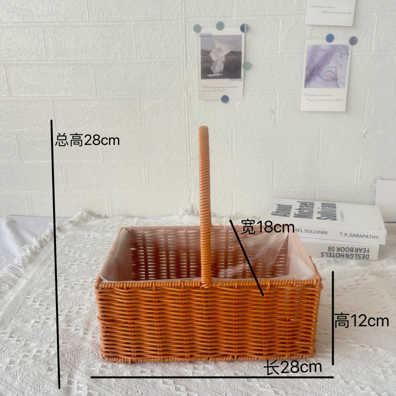 플라스틱 가르시니아 브라운 대형 직사각형 꽃바구니