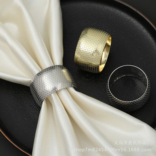 Cross-Border New Product Drum Type Napkin Ring Hotel Party Tabletop Decoration Napkin Buckle Buckle Manufacturer Wholesale Napkin Ring