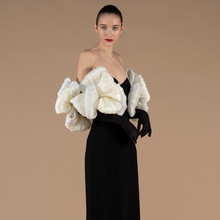 欧美女装名媛风新款包臀绷带连衣裙气质优雅时尚拼接一字肩性礼服