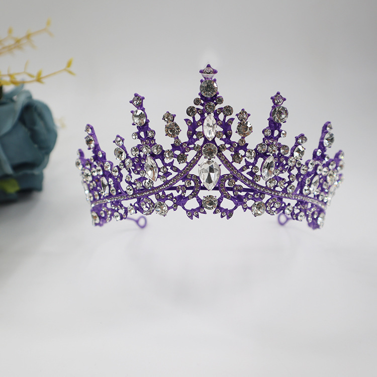 Coronas populares europeas y americanas, corona de princesa, corona de boda con diamantes de imitación, corona de cristal para novia, diadema para el cabello.