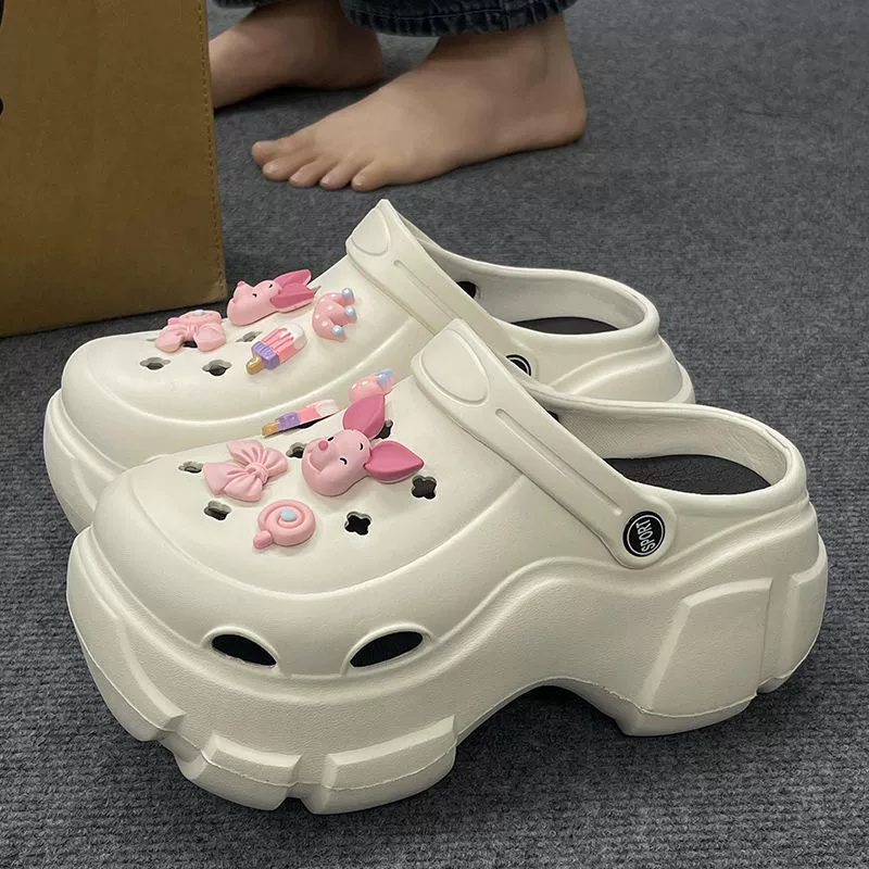 Туфли в пещере на высоком каблуке Eva Pad, женские летние милые поросенок, 2023, супер мягкие толстые подошвы, верхняя одежда, Нескользящие сандалии