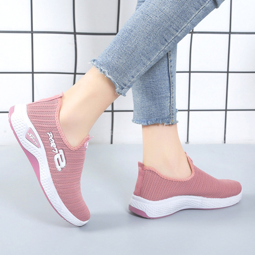 Wholesale Summer New Fabric Shoes Breathable Slip-on Mother Casual Shoes Soft Sole Anti-slip Hiking Travel Shoes