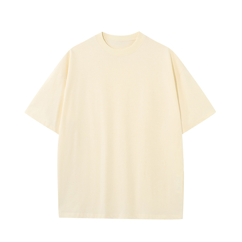 Camiseta de Marca Moderna, Gruesa, de Color Sólido, Transpirable y Absorbente de Sudor, Camiseta de Manga Corta con Cuello Redondo de Algodón Puro para Actividades de Equipo y Formación de Equipos, Personalizable