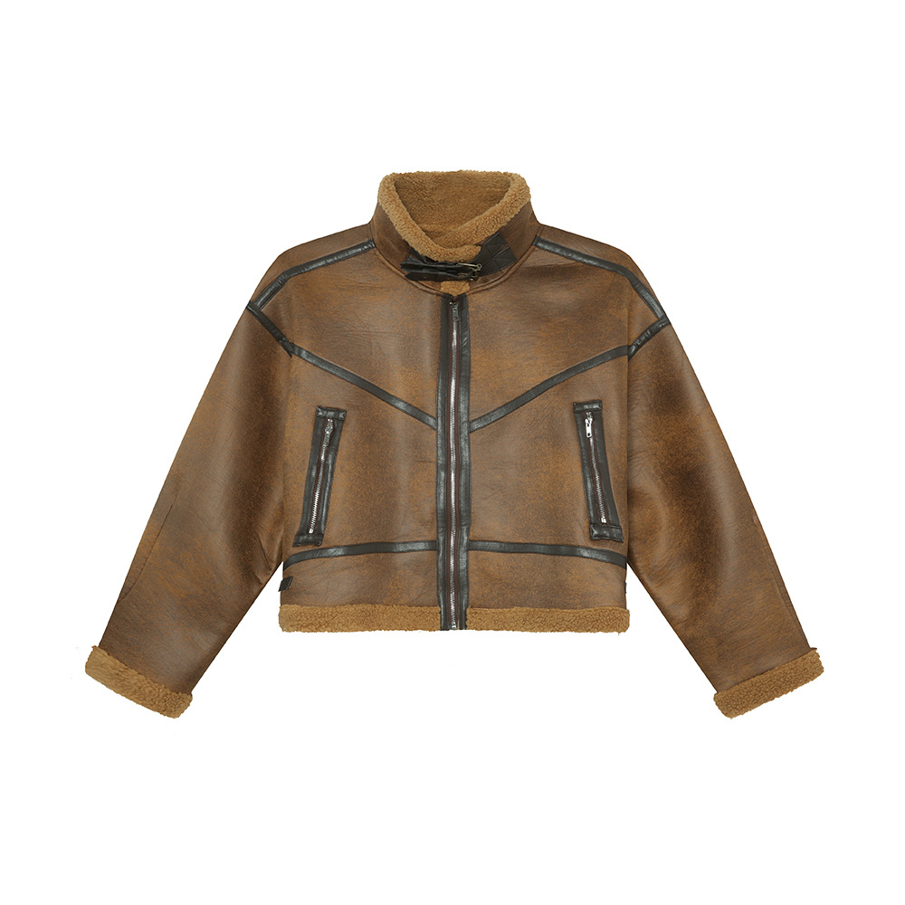 MTLCLOTHES Hombres| Invierno nuevo producto retro chaqueta de cordero de cachemira pieles en una locomotora gruesa de lana