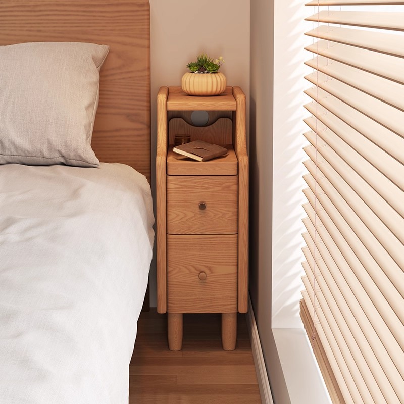 Cabina de cabecera de madera maciza, pequeño gabinete de almacenamiento de recorte de 20cm, gabinete de cabecera muy estrecho, armario de viento de madera doméstico