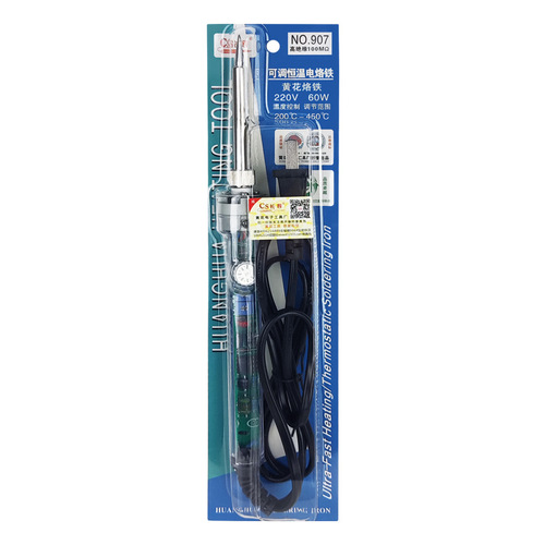 Changshou electric soldering iron Huanghua 907 temperature adjustment 60W internal heating household set repair welding constant temperature electric welding pen wholesale