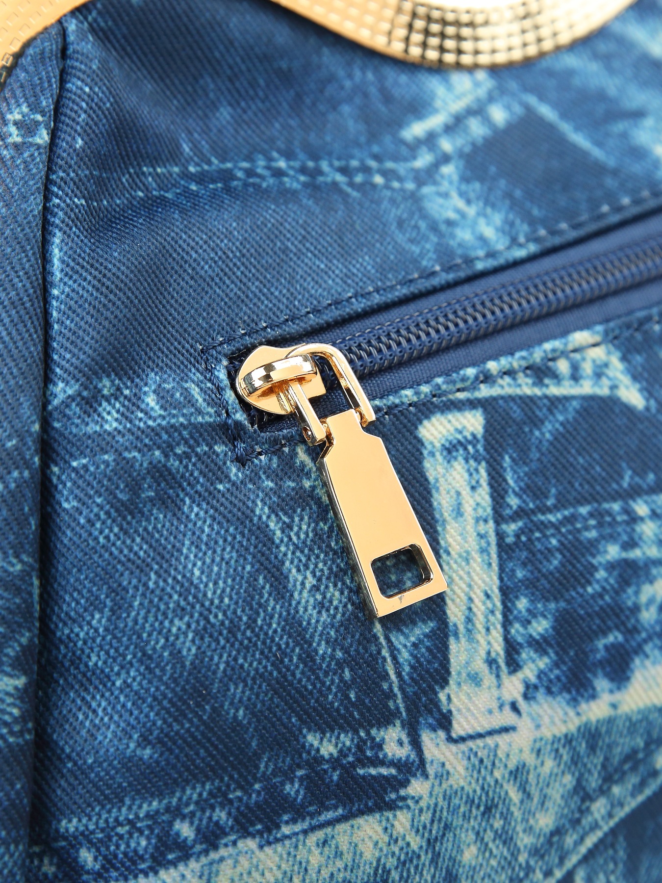 Borsa a tracolla elegante da donna in jeans con strass gufo_voghion.com