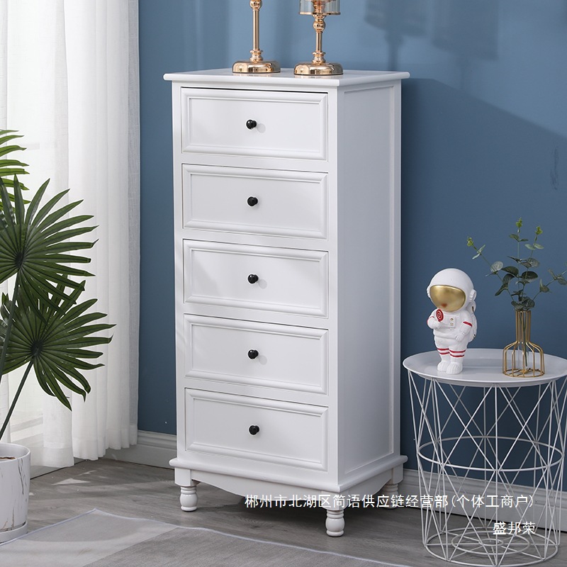 Fábrica directa armario de madera sólida estilo americano simple sala de estar dormitorio armario de almacenamiento casero pequeño armario image 4