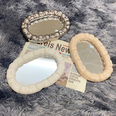 Light luxury ins style Internet celebrity ceramic makeup mirror home bedroom dressing table display desktop decorative mirror