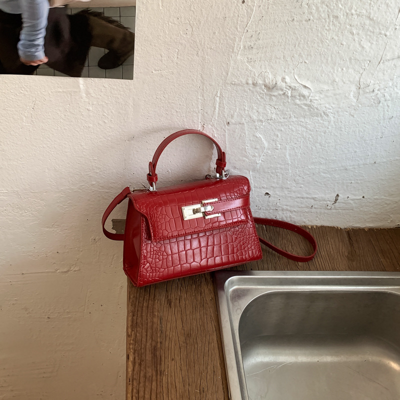 Bolso de tendencia transfronteriza para mujeres 2026 nuevo retro cocodrilo Kelly bolso de alto nivel de hombro bolso de mujer image 16