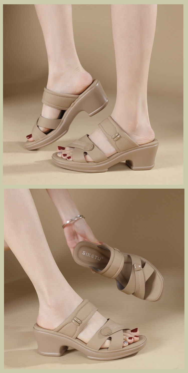 Dép sandal nữ quai chữ V đế xuồng mềm chống trượt — màu đen, xanh lá cây, màu mơ chi tiết 8