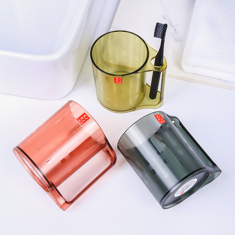 Xiaojian cristal transparente colorido plástico boca taza simple enjuague bucal taza de gran capacidad taza de beber cepillo de dientes taza del hogar