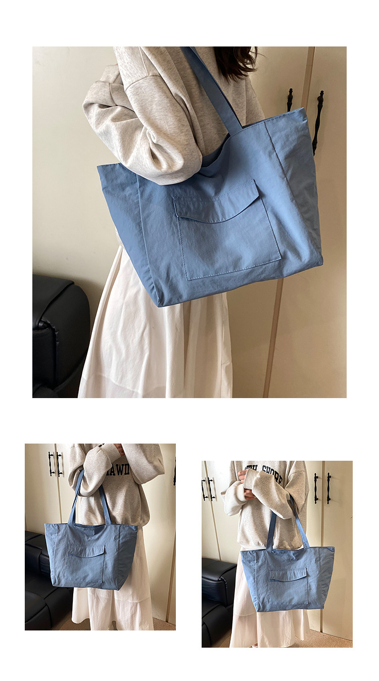 Cross-border laid-back style nylon bag for women 2025 new casual large-capacity shopping handbag, simple and lightweight single-shoulder bag undefined