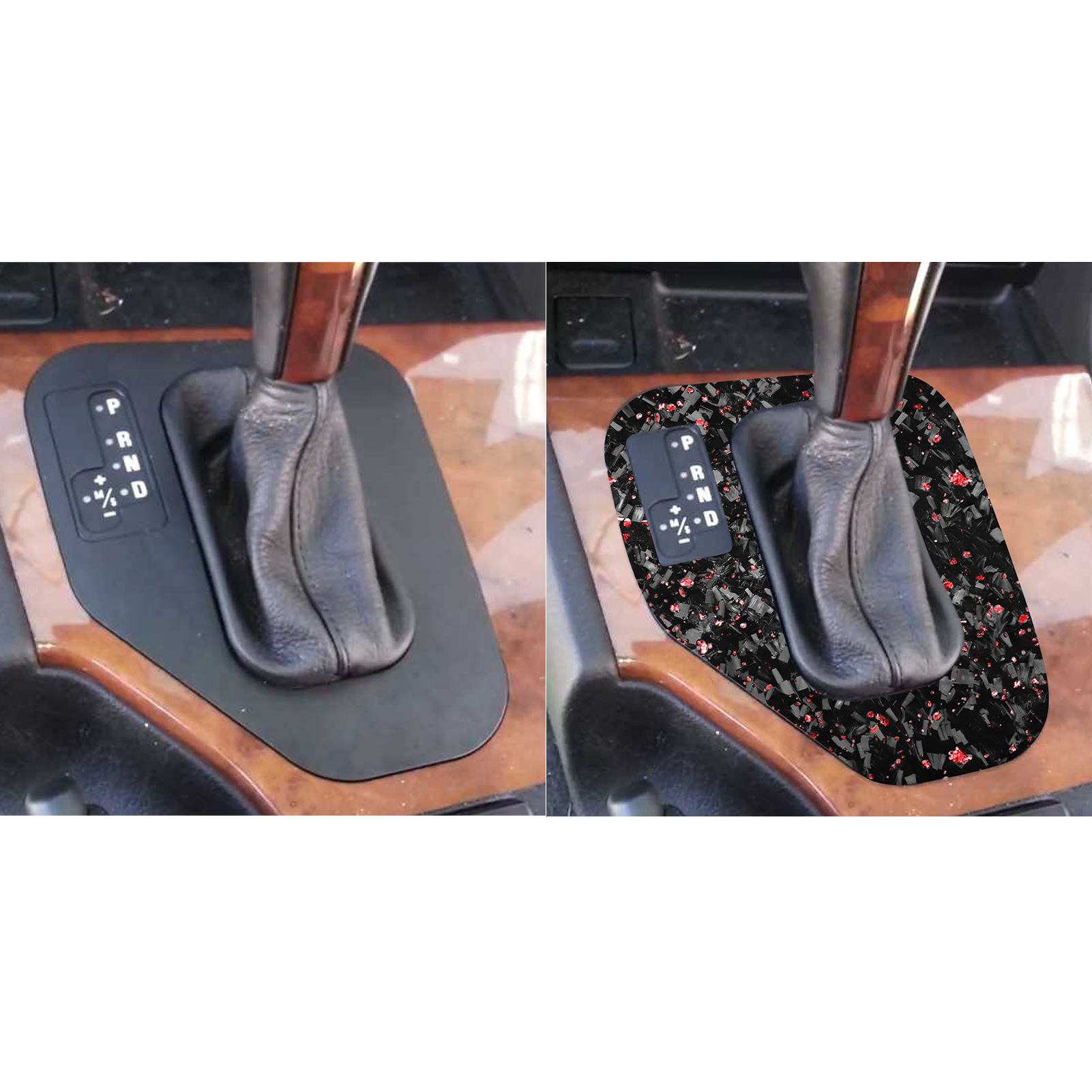 Suitable for Bmw 98-03 5 Series E39 Forged Pattern Red Interior Modification Gear Panel Decorative Sticker