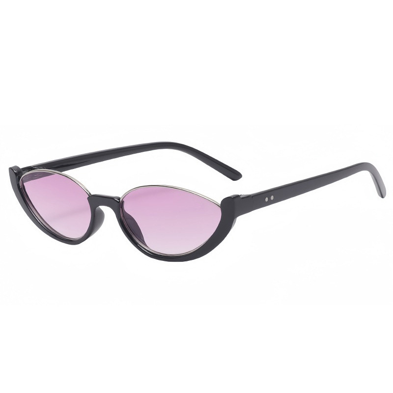 Nuevas gafas de sol de media montura con ojos de gato transfronterizas, chicas calientes europeas y americanas, nicho, gafas de sol de protección solar de hip-hop de calle Sunglass