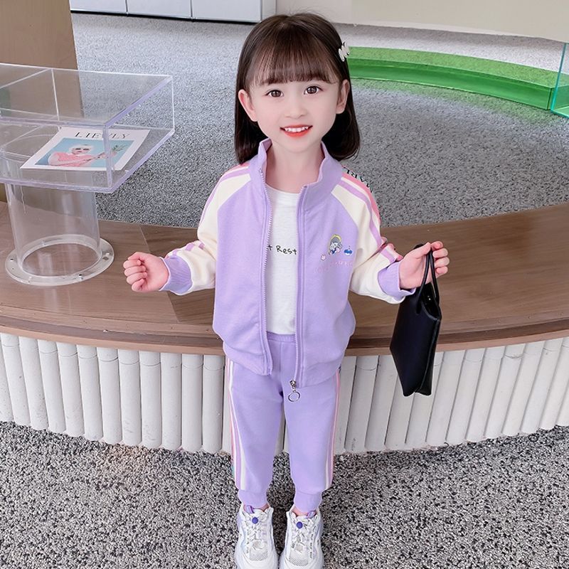 Girls' Baseball Sui Se, Fashionable Sree 2023 New Children's Wear Spring and Auumn Baby Fashion Spors Two Piece_voghion.com