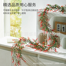 新款薰衣草藤条壁挂藤仿真绿植藤花壁挂式树叶藤条挂墙长条黄藤叶