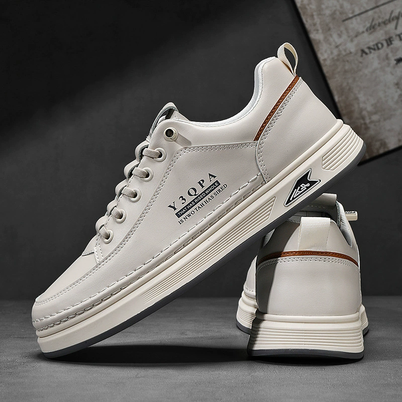 Белые туфли, осенние дышащие мужские кроссовки на мягкой подошве, повседневная кожаная обувь, модные однополые туфли для вождения, модная спортивная обувь.