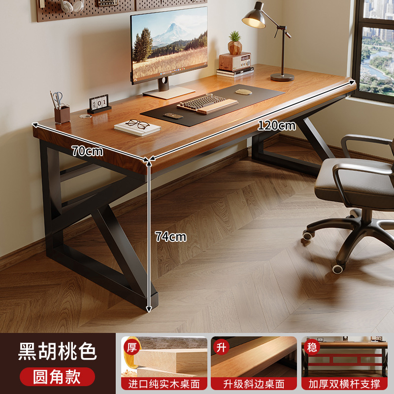 Escritorio de computadora de madera maciza pura, escritorio de escritorio para dormitorio, escritorio de estudio para estudiantes de hogar para adultos, escritorio doble, banco de trabajo
