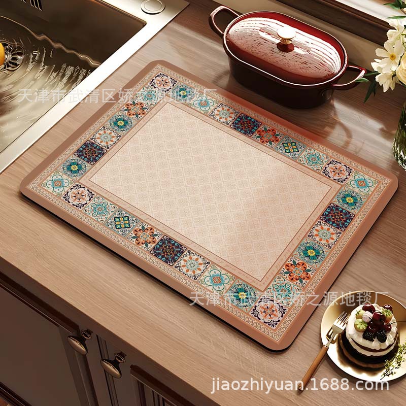 Almohadilla de drenaje transfronteriza, lodo de diatomeas, fácil de cuidar, almohadilla absorbente, encimera de escritorio de cocina, almohadilla de aislamiento antiescaldado, suministro directo de fábrica