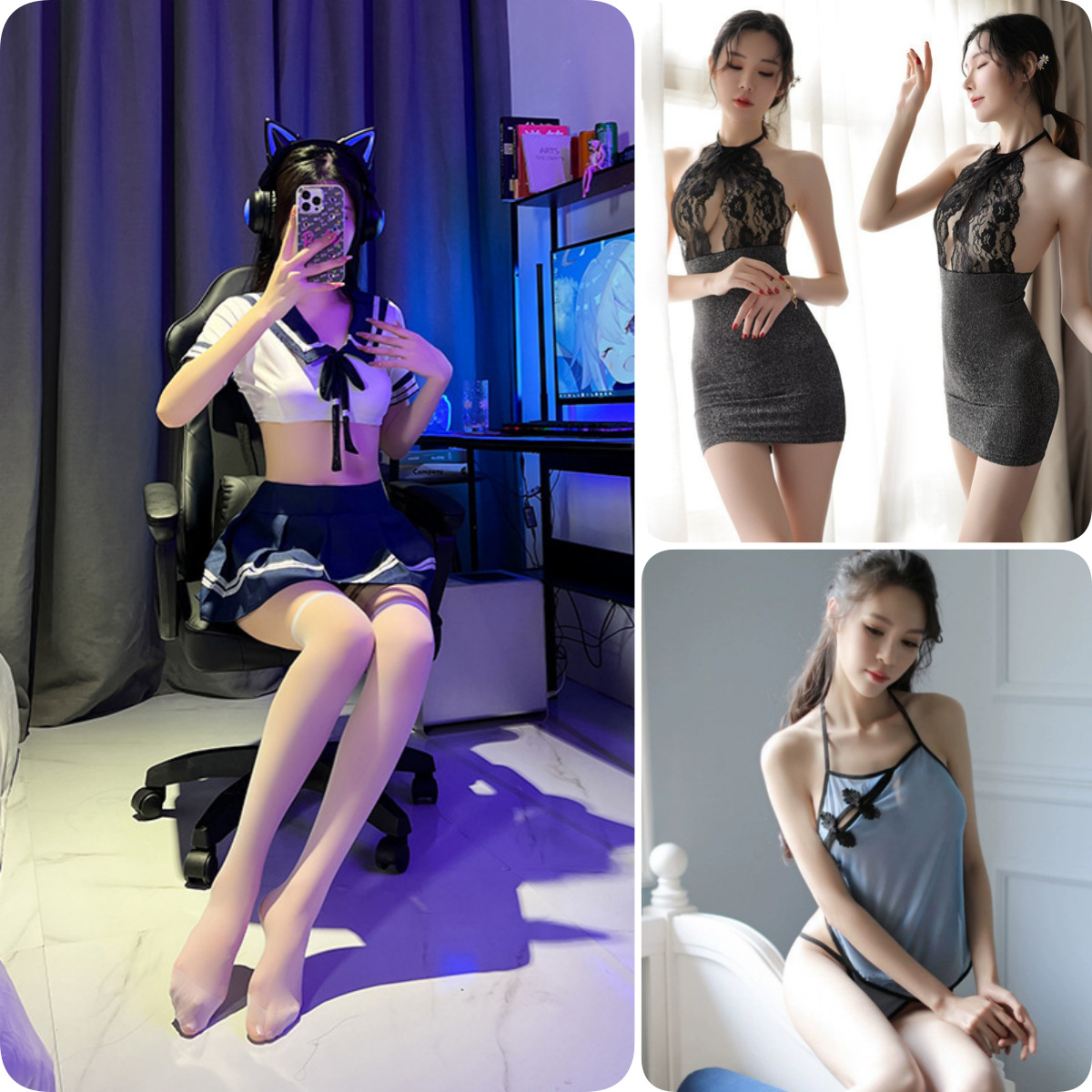 [3종팩] 학생 + 실버 힙 스커트 + 복대