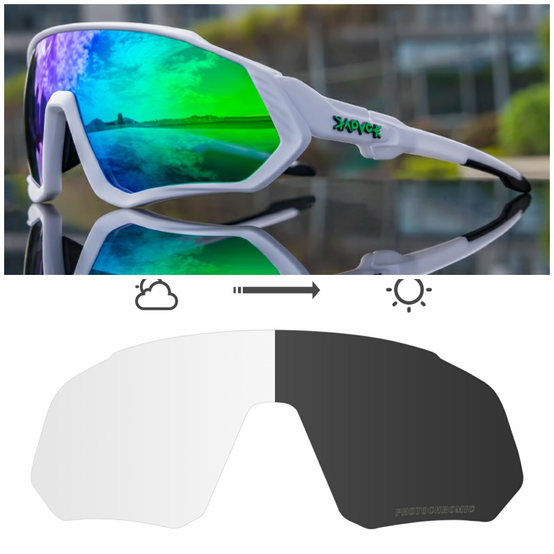 Gafas Fotocromáticas de Ciclismo Set de 2 Lentes TR90 Fotocromático, Protección UV para Ciclismo