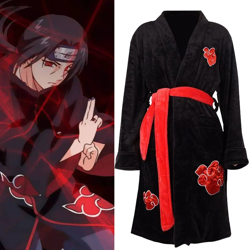 Naruto, flannel velvet long bathrobe, cosplay, increased thickness