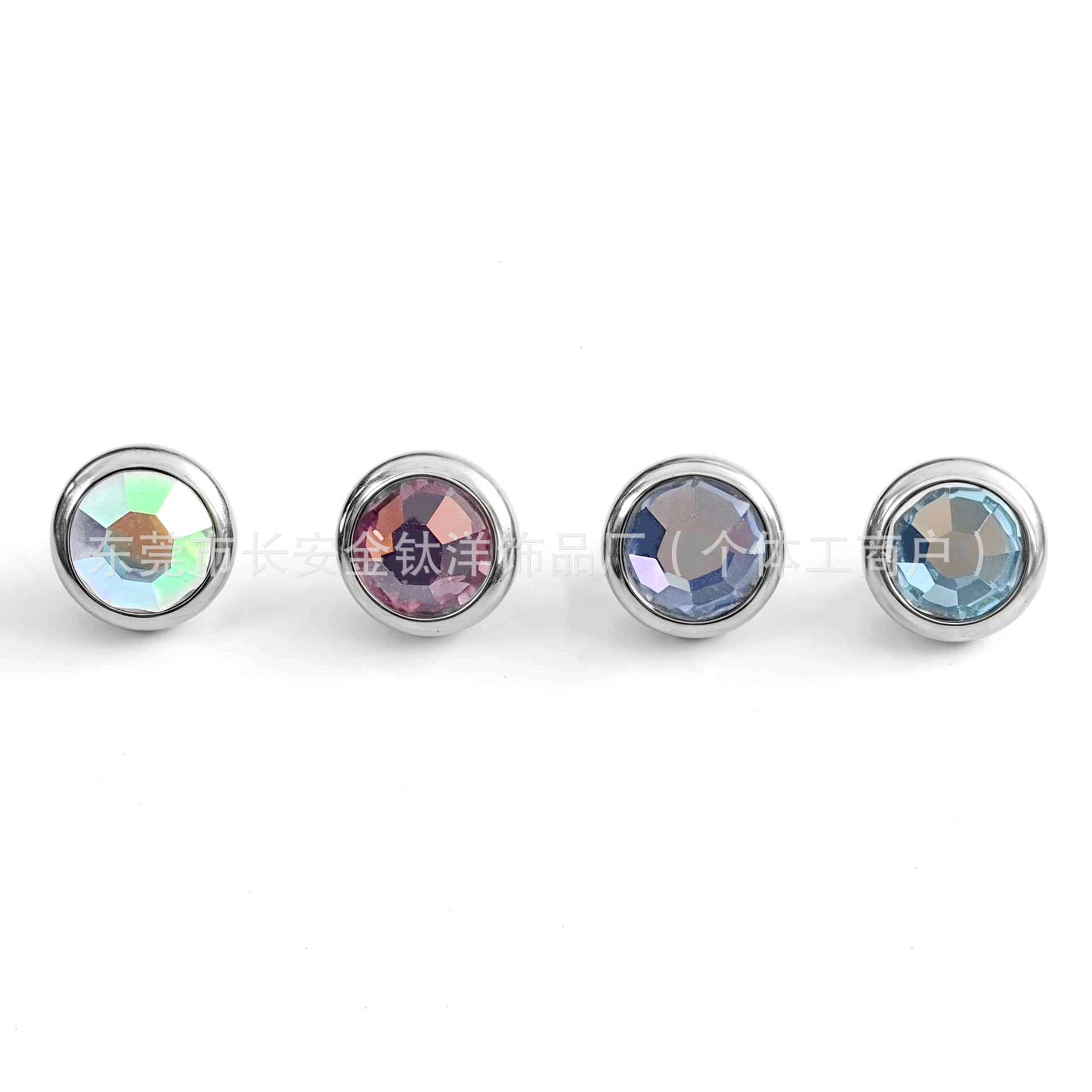 F136 Titanium Edged Czech Diamond Bone Nail Lip Tongue Nose Ear Piercing Jewelry - 5mm M1.2 detail image 4