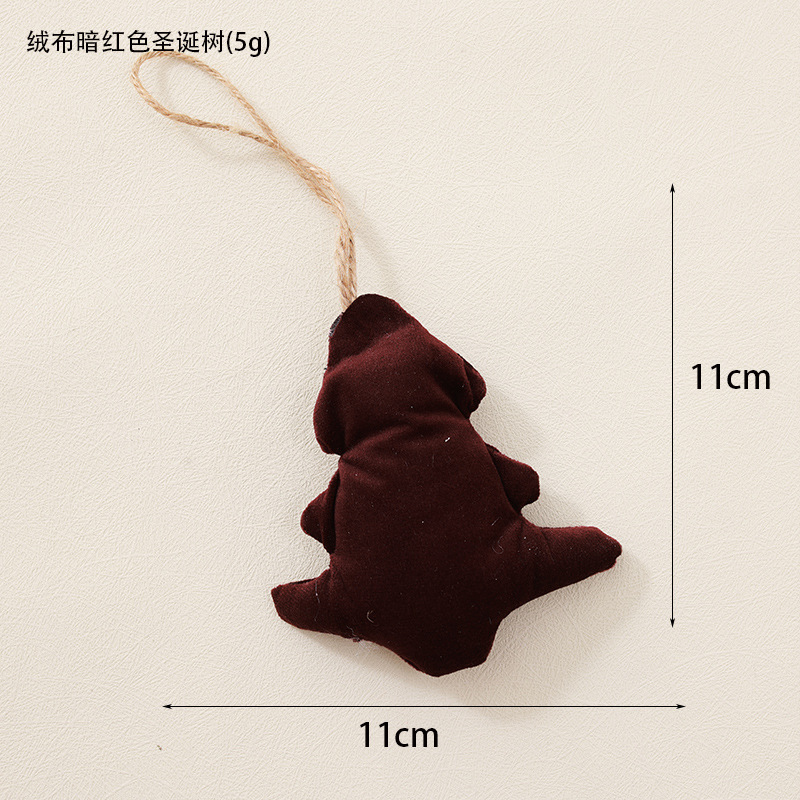 árbol de Navidad rojo oscuro de franela número 6