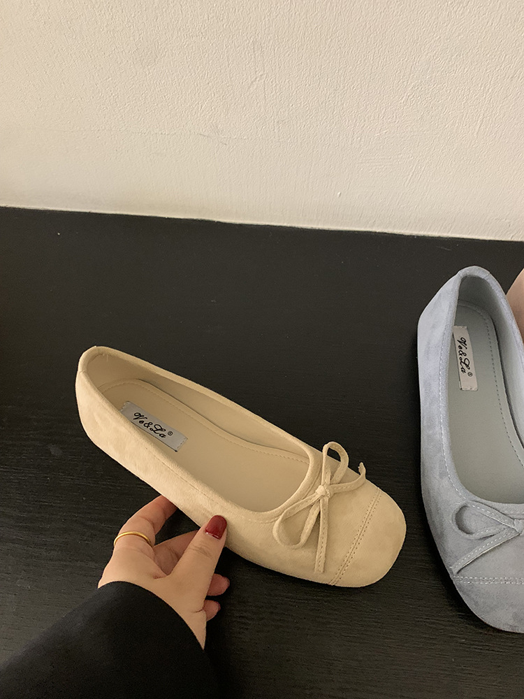 Zapatos planos bowknot francés zapatos individuales rojos zapatos de mujer zapatillas de ballet primavera suela suave zapatos de todo fósforo zapatos de leche