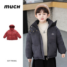 男童冬季羽绒棉服2025新款男孩宝宝冬装加厚棉衣儿童帅气格子外套