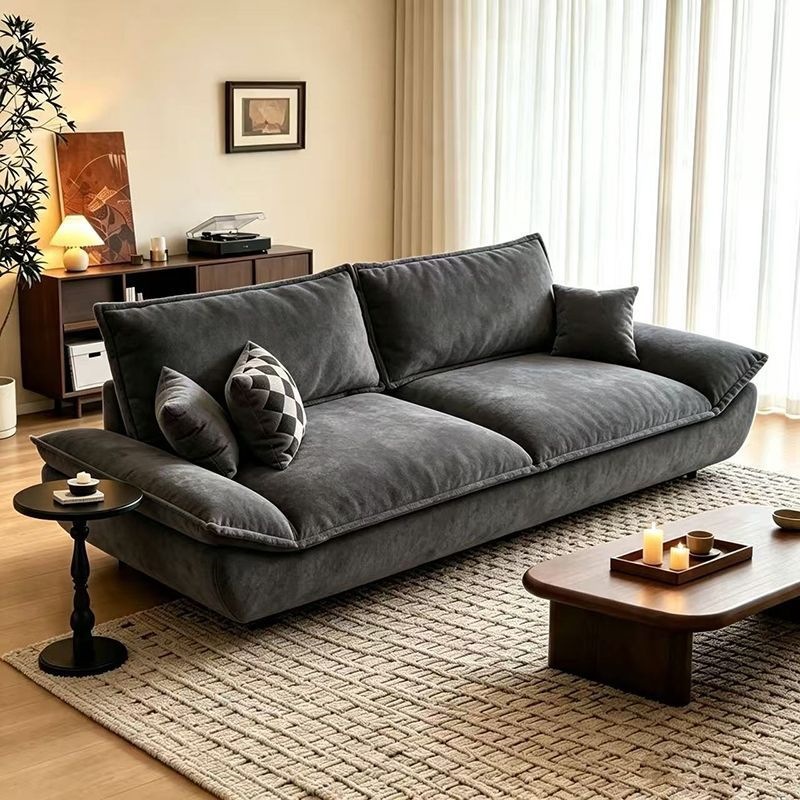 Sailboat sofa, living room rental, Italian-style light luxury, straight-line sofa bed, suitable for small apartments, leather upholstery, retro style, home sofa