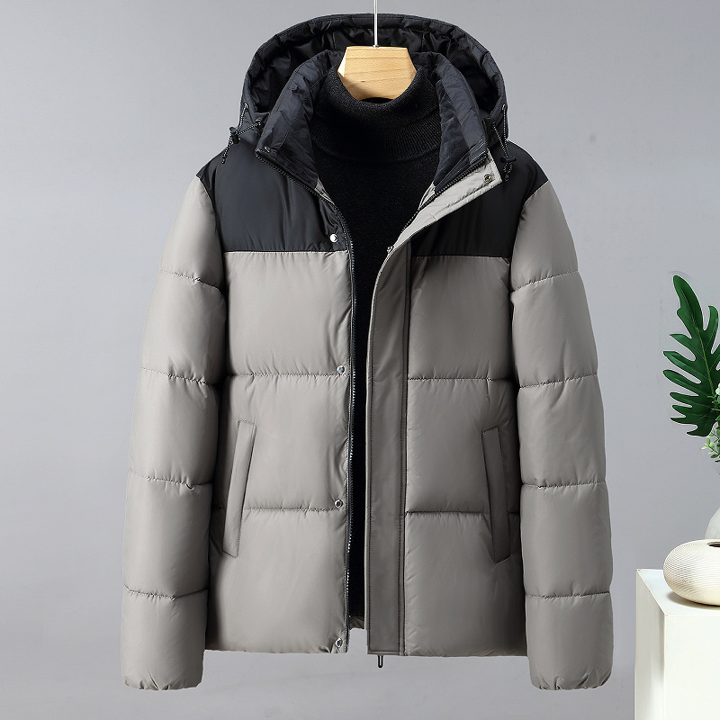 Men's Clothing outdoor Silk cotton cotton jacket winter men's short stand collar outdoor color matching cotton jacket sports jacket batch_voghion.com