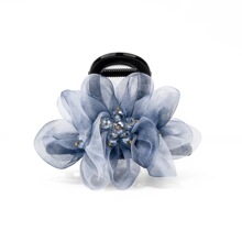 花朵三齿抓夹后脑勺盘发鲨鱼夹头饰水晶珠子发饰网红新款发夹发卡