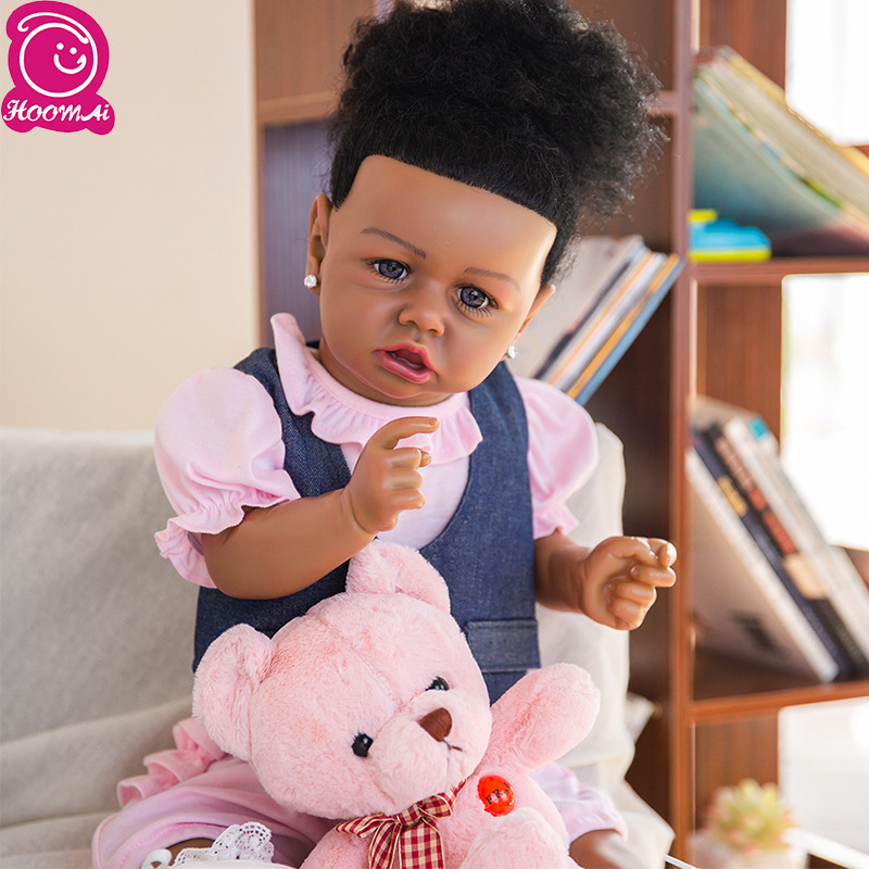 En stock juguete de vinilo de pelo rápido Saskia50cm reborn muñeca simulación bebé rebornDoll vinilo de silicona