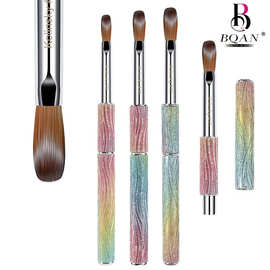 跨境新品彩色波纹美甲笔Kolinsky美甲笔水晶笔貂毛笔水晶粉延长笔
