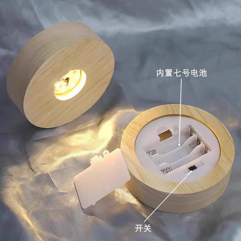 木质发光杯垫酒杯底座灯酒吧鸡尾酒调酒杯垫家用轻奢氛围感杯垫|undefined