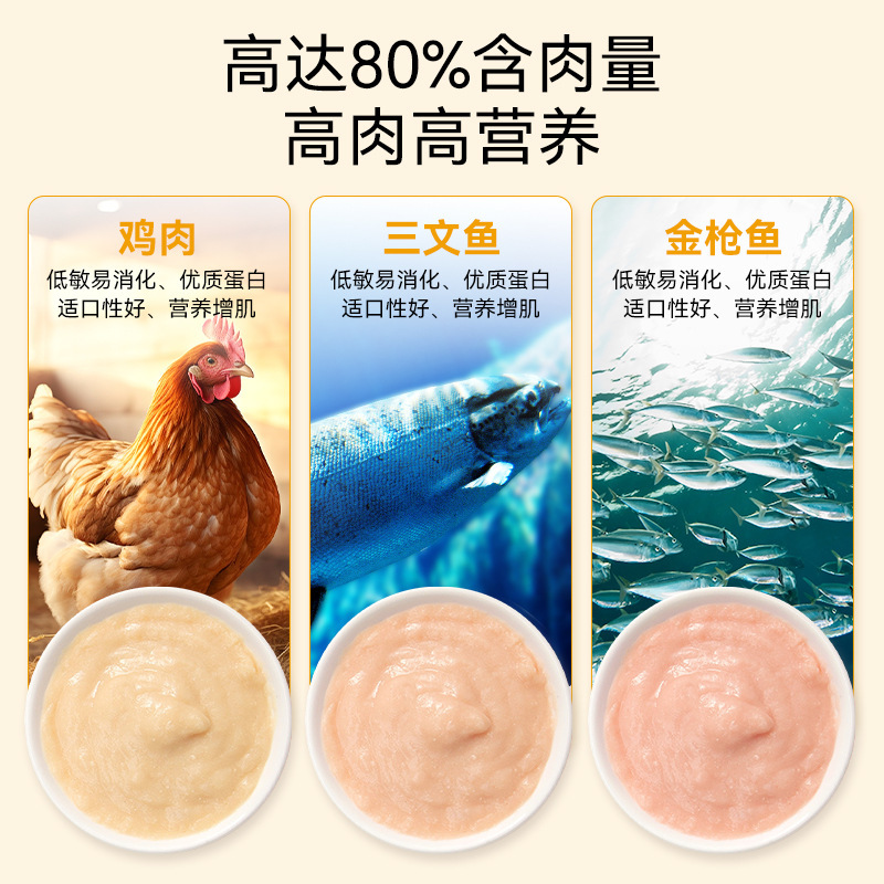 Caja completa de tapa dura pequeña tira de gato congelada Aperitivos para gatos gatitos gatitos adultos rehidratantes latas tiras de gato líquidos