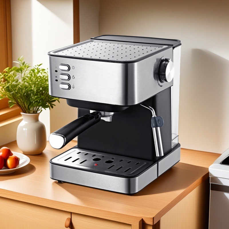 Máquina de café italiana transfronteriza pequeña semiautomática de alta presión máquina de burbujas de vapor para uso doméstico espresso americano