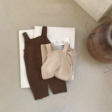 秋冬款男童女童针织背带长款爬服婴儿毛衫连体衣纯棉包屁衣毛衣