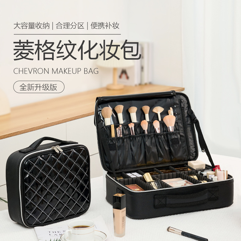 Bolso cosmético femenino portátil de gran capacidad Corea del Sur neto rojo Ins con el estilo pequeño maquillaje diseñador cosméticos caja de almacenamiento