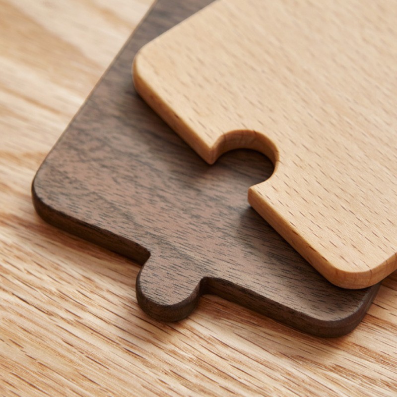 Traje de montaña de madera creativa forma de dibujos animados taza estera olla escritorio del hogar bandeja de comida multifuncional