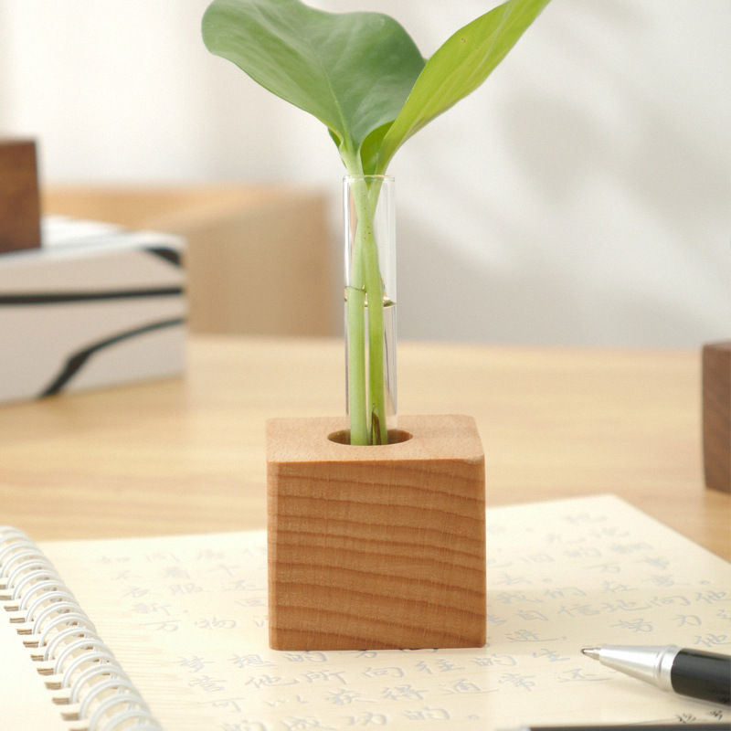 Artesanías de madera, botellas, adornos de mesa, decoración, flores de madera maciza, jarrones de flores secas, decoraciones de madera al por mayor, al por mayor